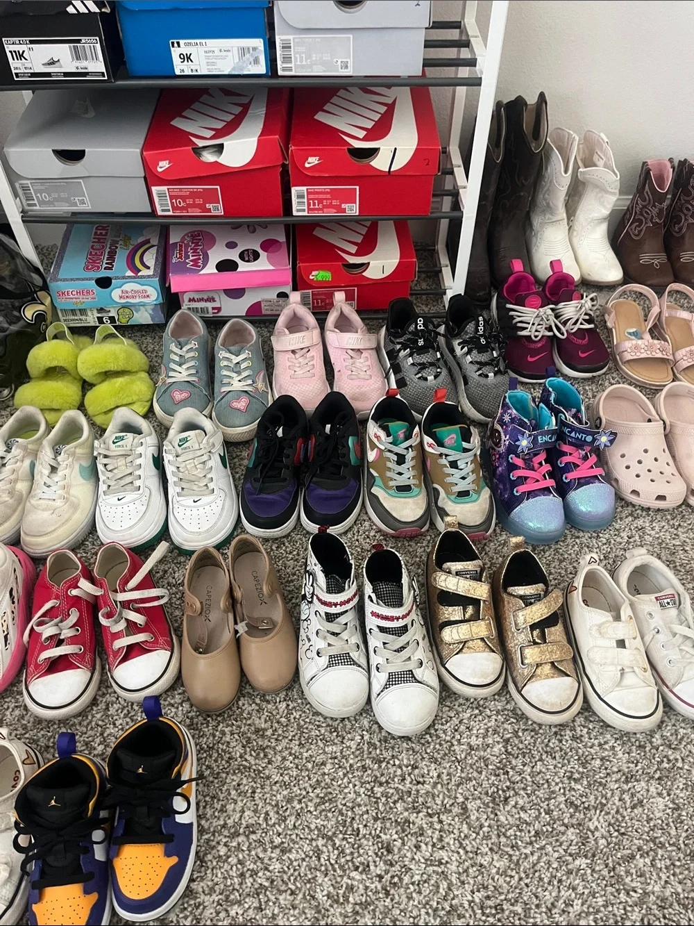 Nike Kids Shoes Lot with Pink, White, Black & Blue Accents
